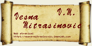 Vesna Mitrašinović vizit kartica